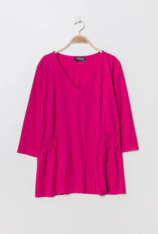 Blouse with smocks - Plus Size