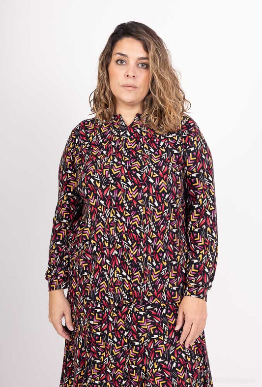 Printed v-neck blouses - Stora Storlekar