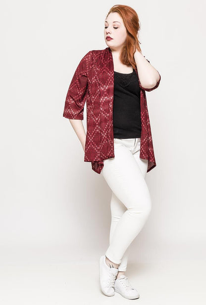 Printed open cardigan - Plus Size