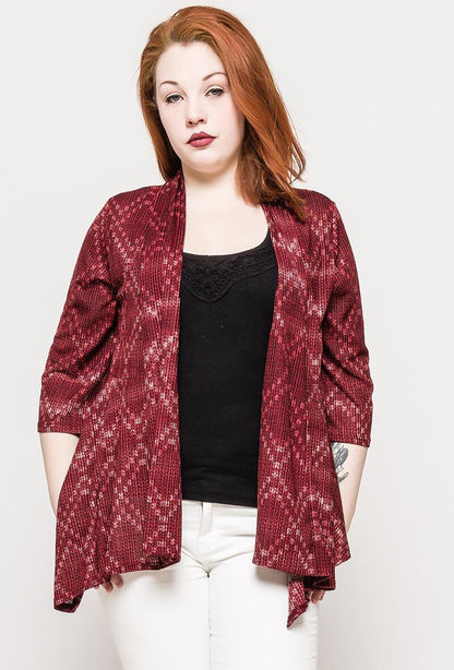 Mönstrad öppen cardigan - Plus Size