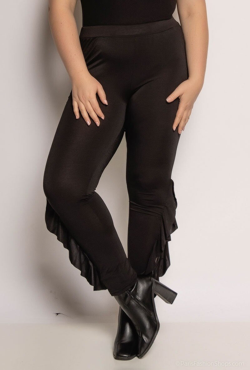 Leggings with ruffles and plumetis - Plus Size