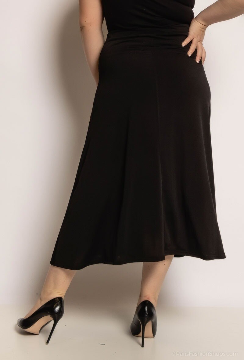 Midi kjol med glittrande detaljer - Plus Size - Skirts