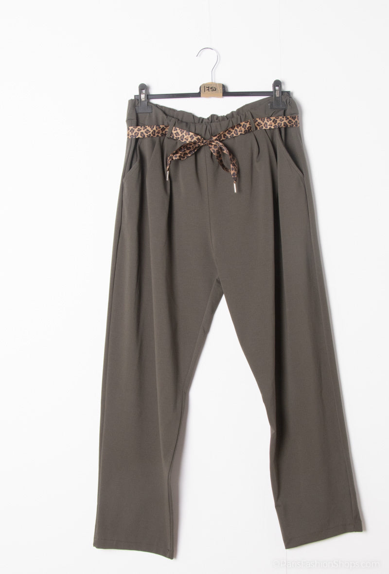 Carrott pants in mixed cotton jersey - Plus Size