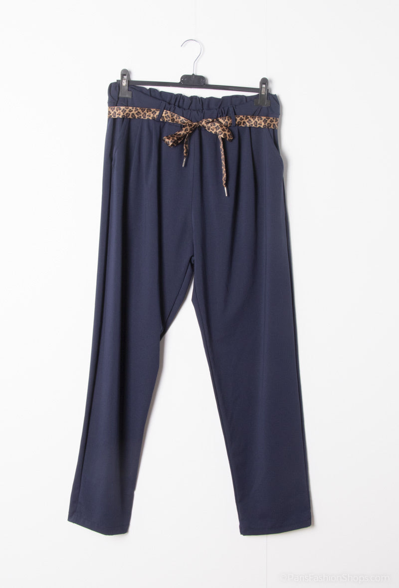 Carrott pants in mixed cotton jersey - Plus Size