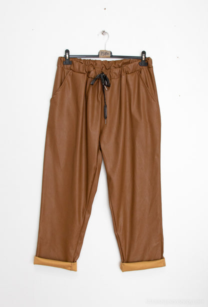 Imitation leather pants - Plus Size