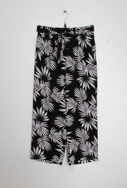 Loose printed pants with belt - Plus Size