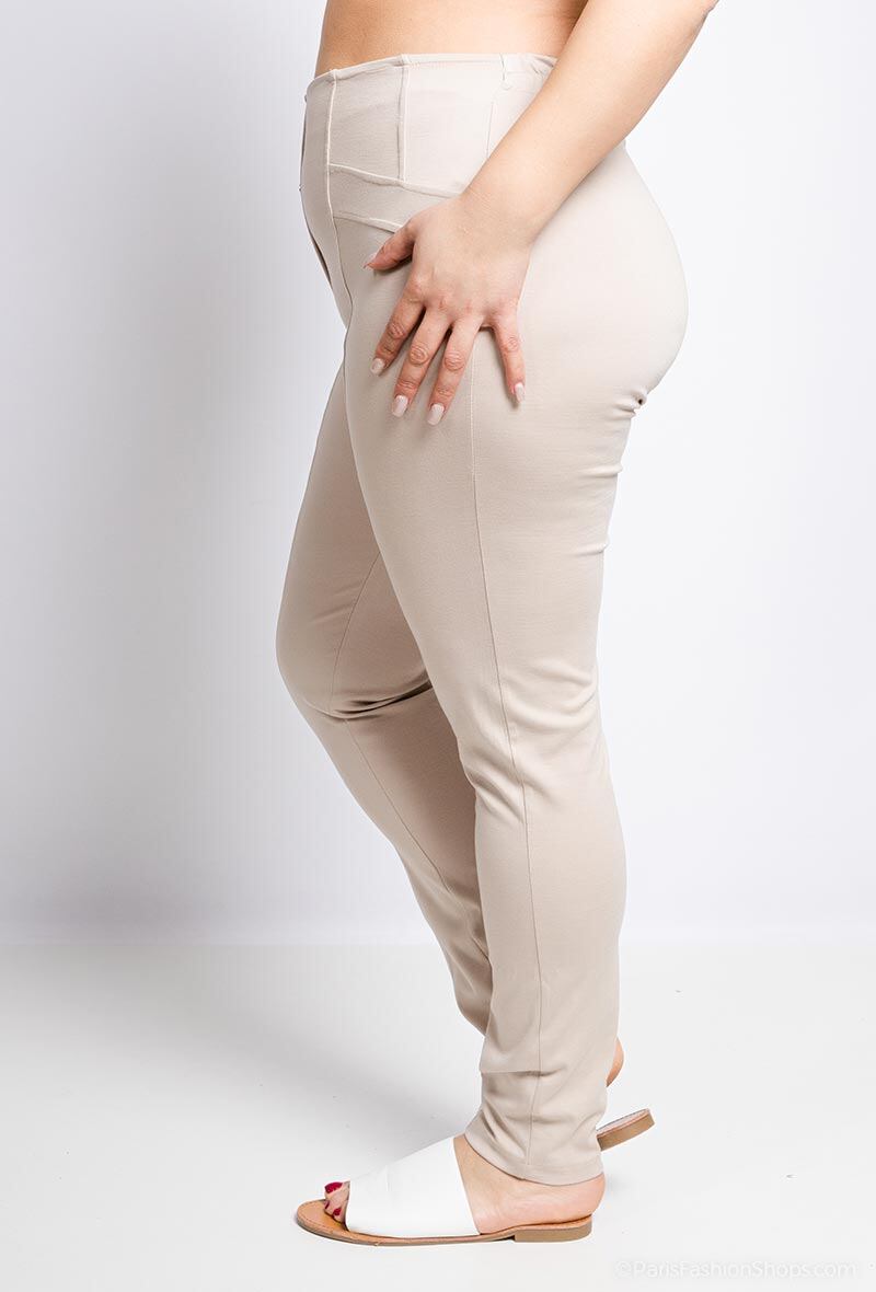 Plus Size Leggings - Beige / 50 52 - Trousers