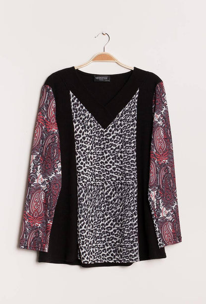 Sweater with printed detail - Stora Storlekar