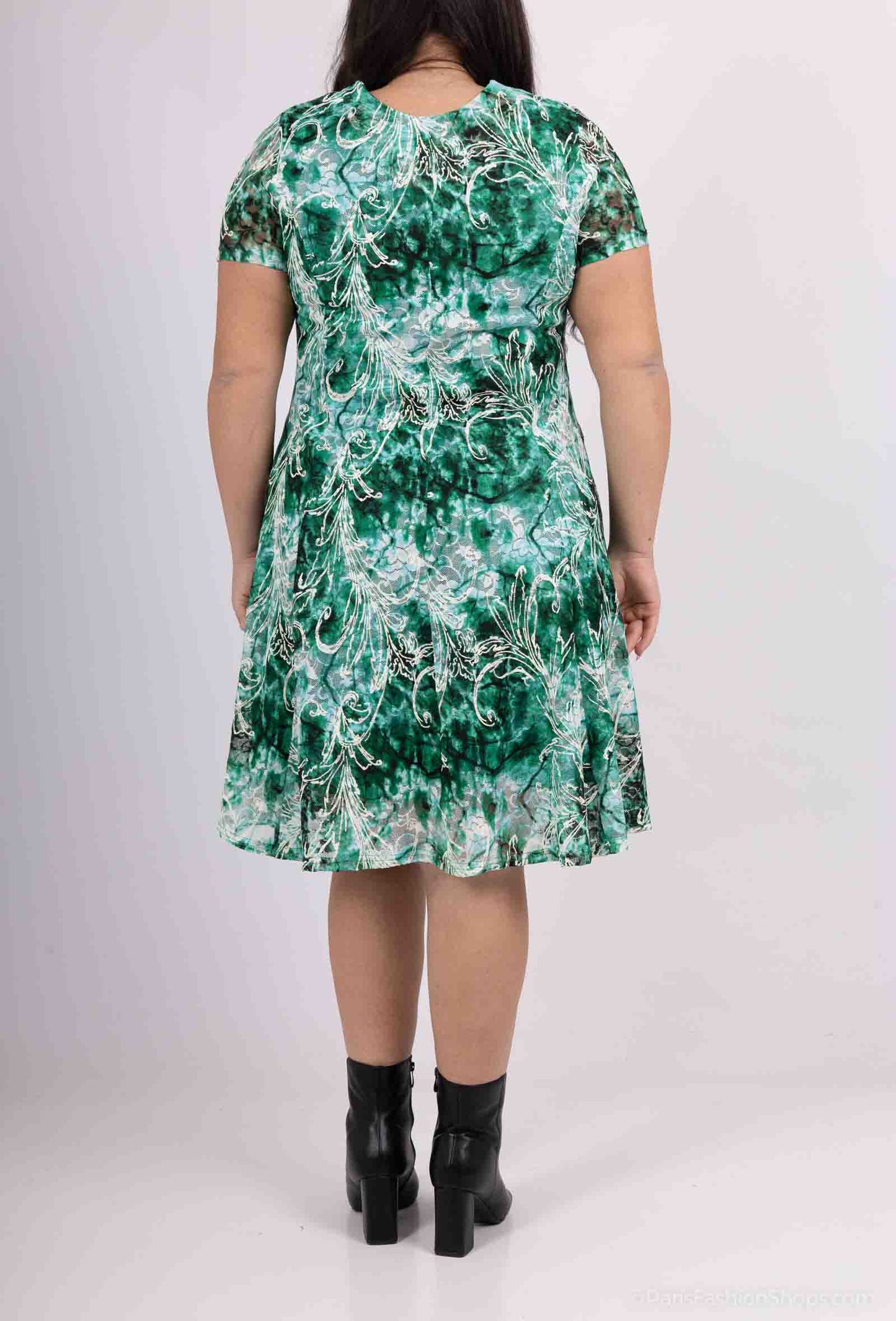 Flared Lace Dress in Doubles - Stora Storlekar