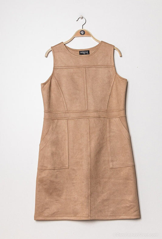 Suede dress - Stora Storlekar