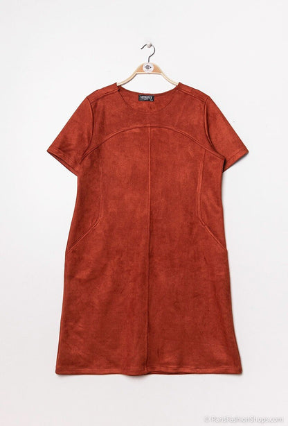 Suede dress - Stora Storlekar