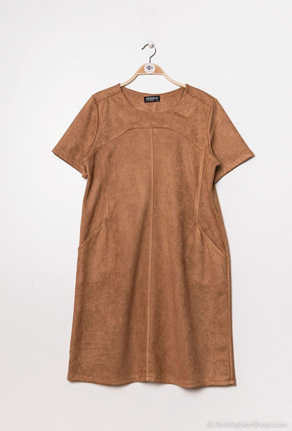 Suede dress - Stora Storlekar