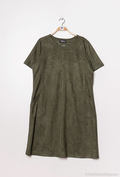 Suede dress - Stora Storlekar