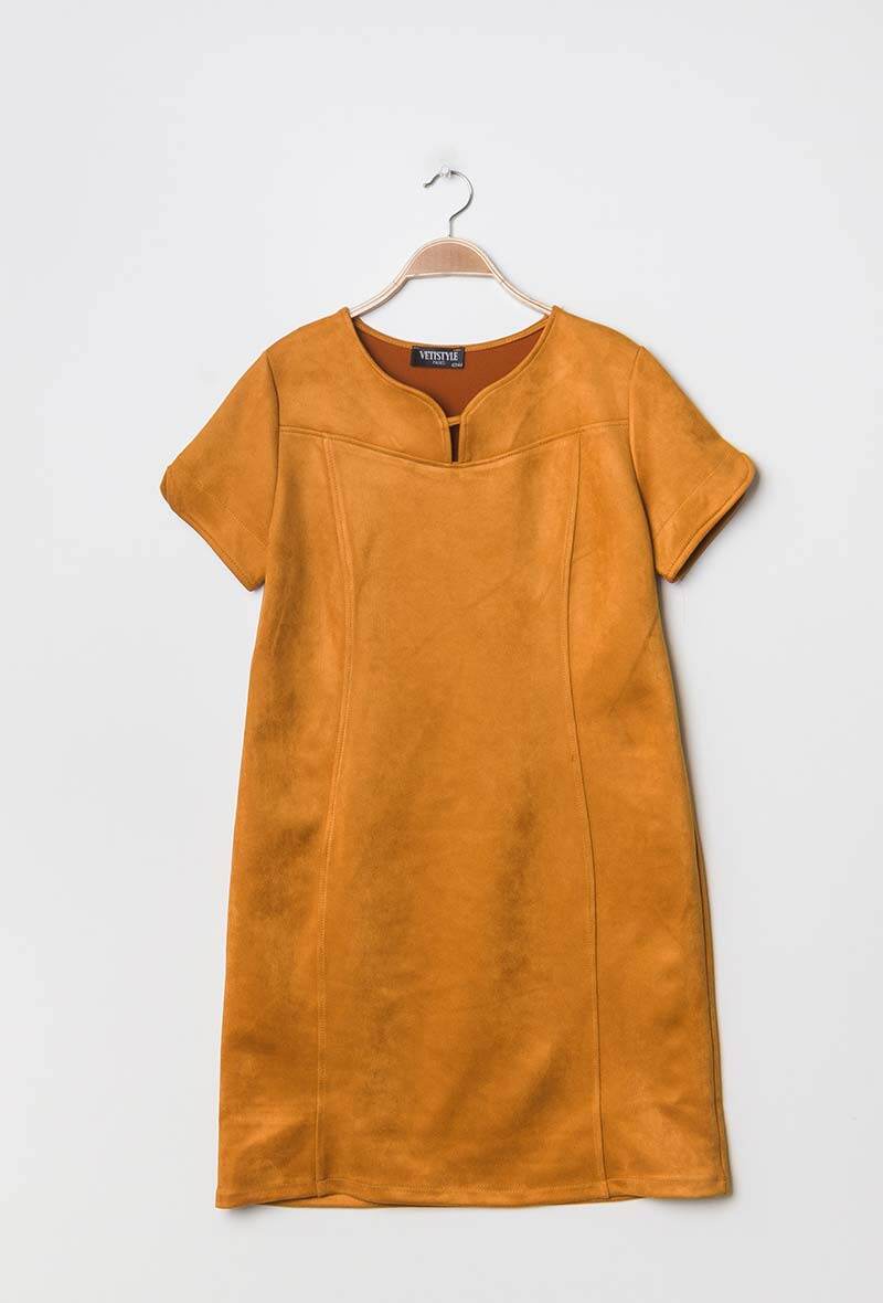 Suede dress - Stora Storlekar