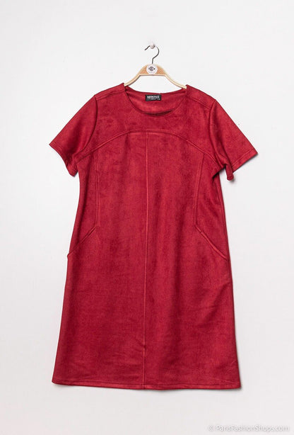 Suede dress - Stora Storlekar