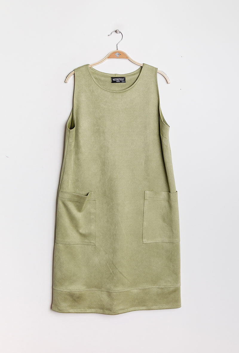 Suede dress - Stora Storlekar