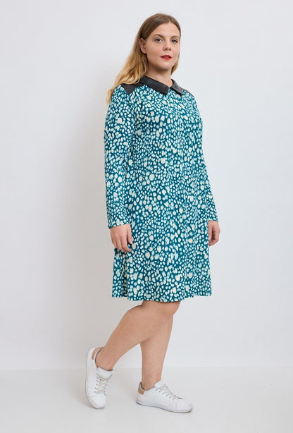 Printed knit dress - Stora Storlekar