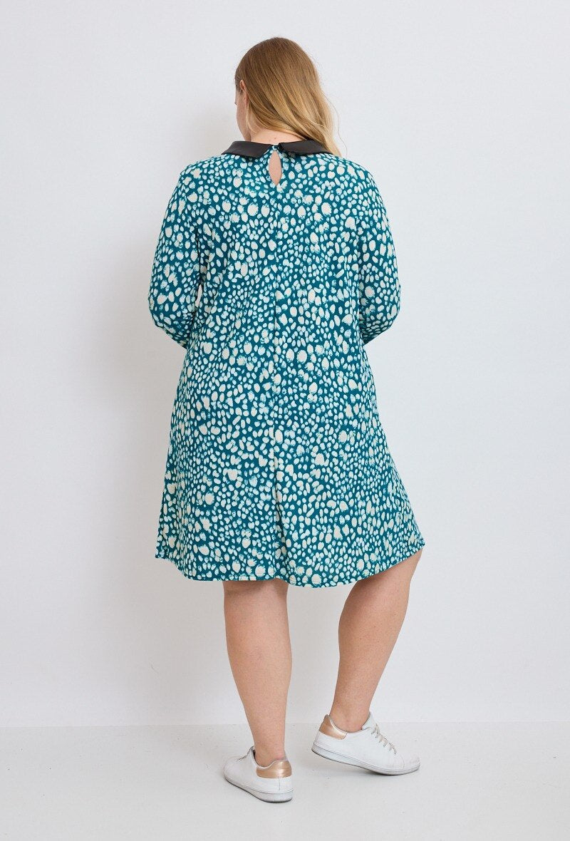 Printed Knit Dress - Stora Storlekar