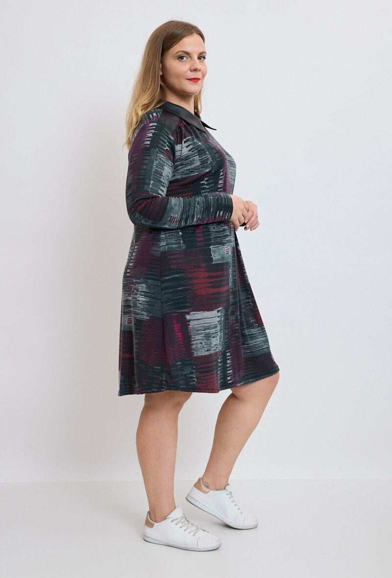 Printed Knit Dress - Stora Storlekar