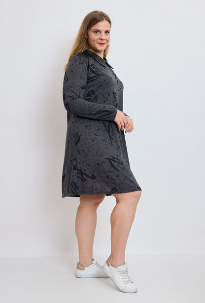 Printed Knit Dress - Stora Storlekar