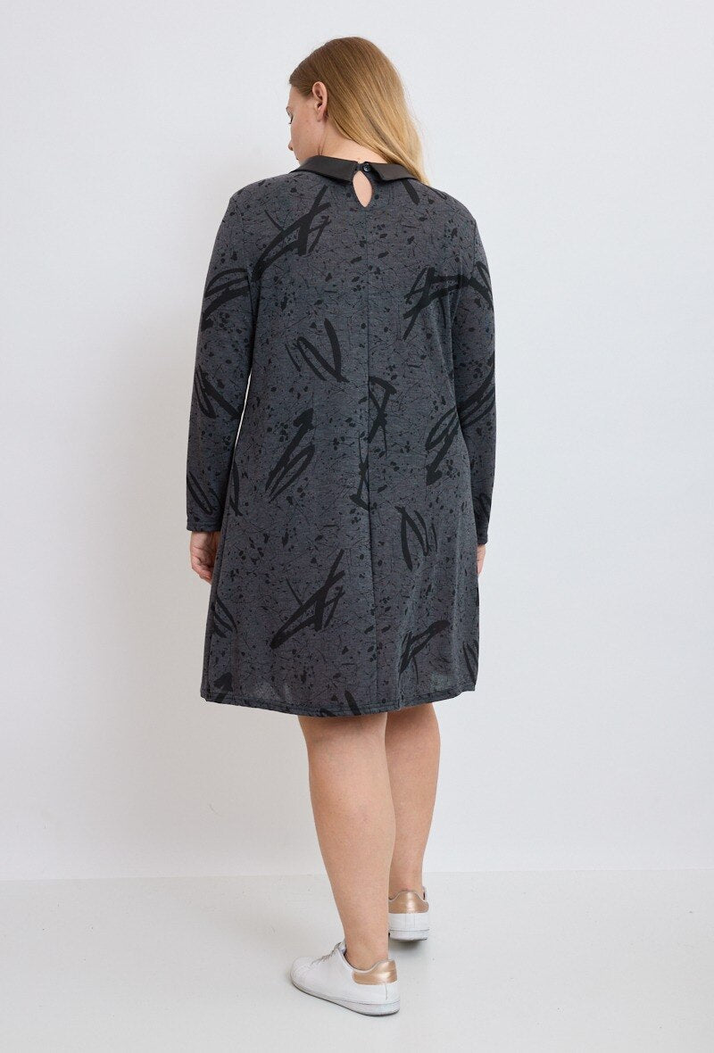 Printed Knit Dress - Stora Storlekar