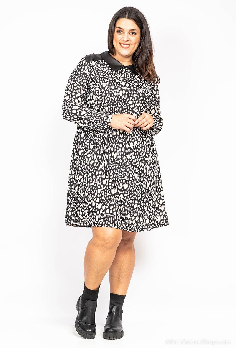 Printed knit dress - Stora Storlekar