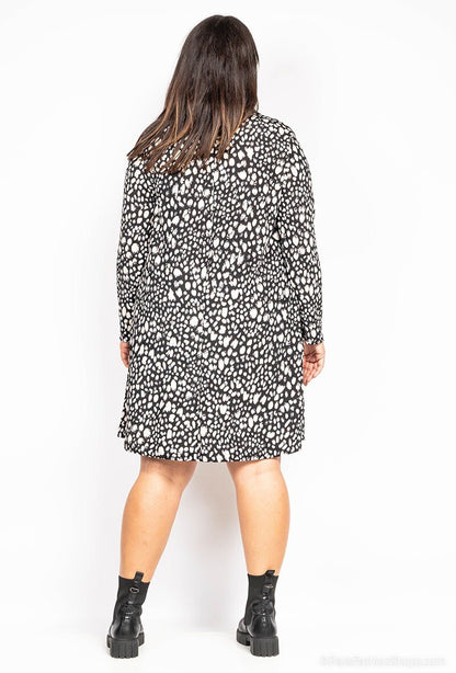 Printed Knit Dress - Stora Storlekar