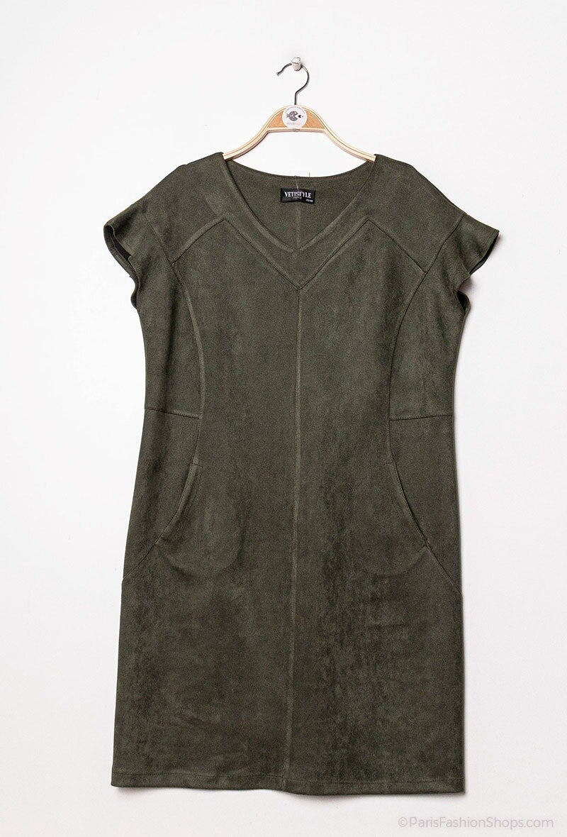 Faux suede dress - Plus Size