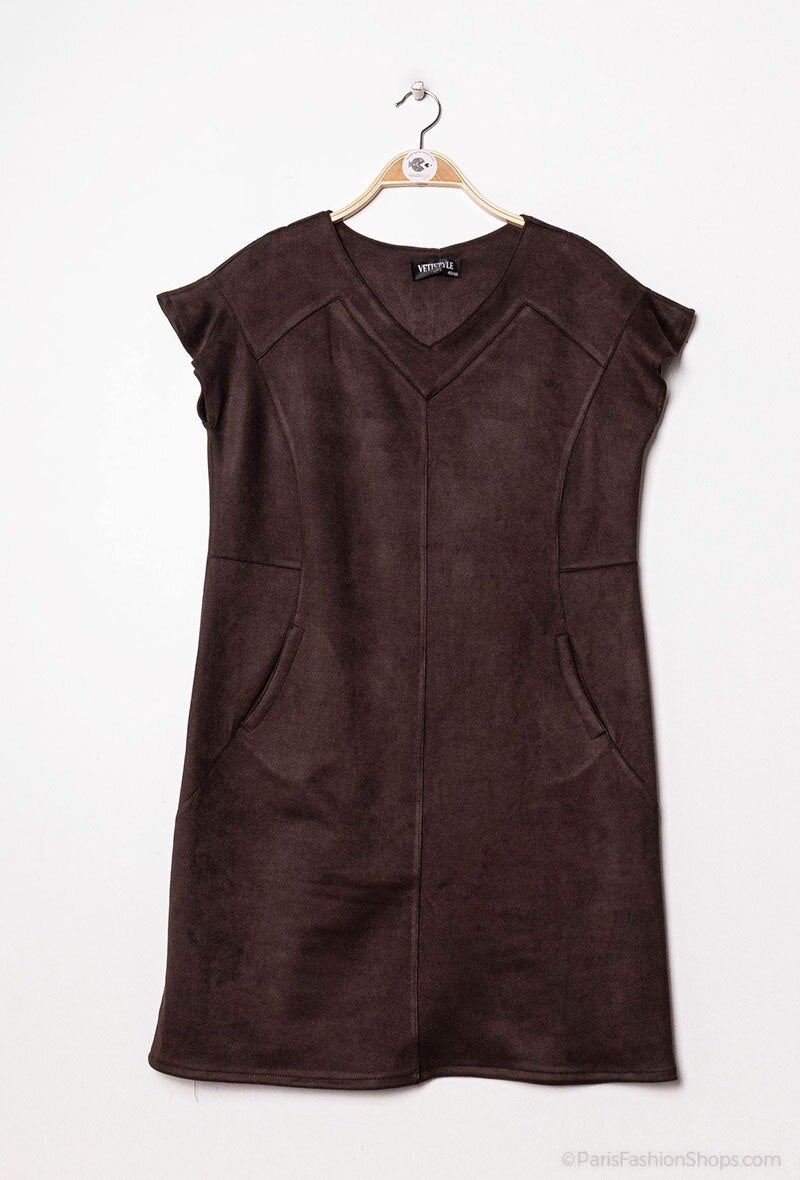 Faux suede dress - Plus Size