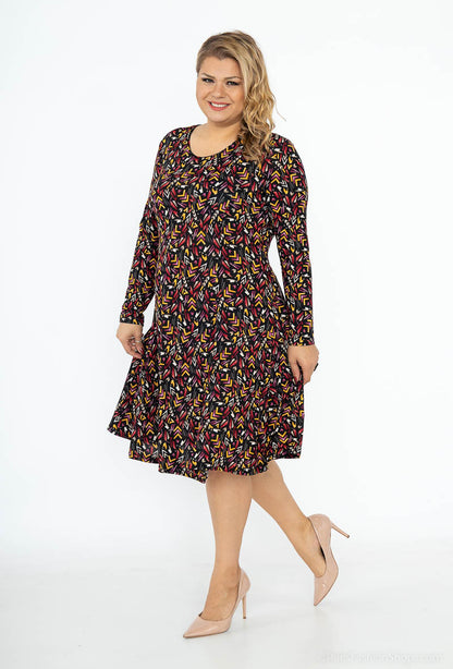 Printed dress - Stora Storlekar