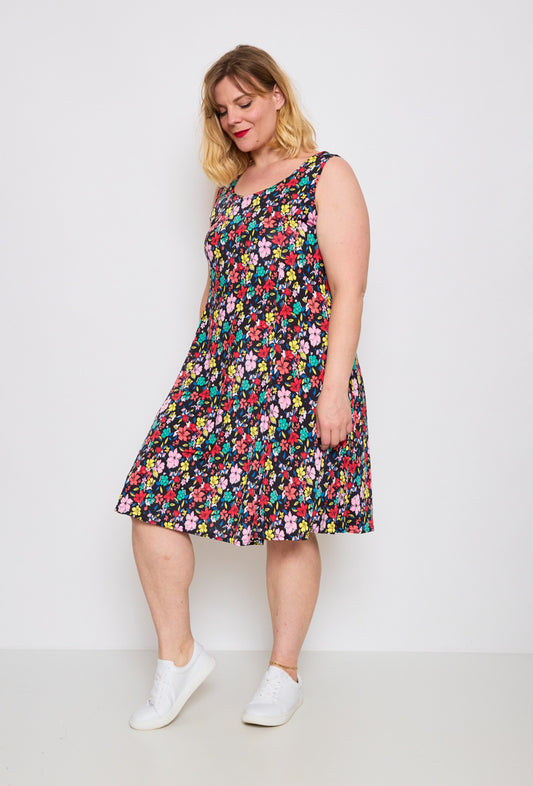 flared printed dress - Stora Storlekar