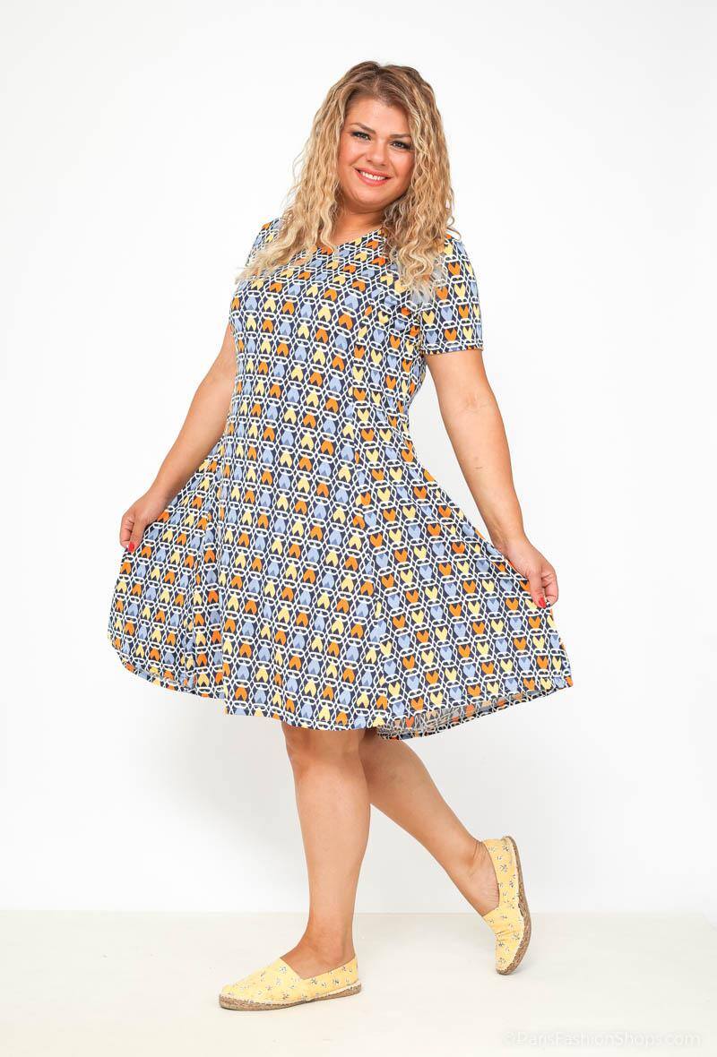 Printed dress - Stora Storlekar