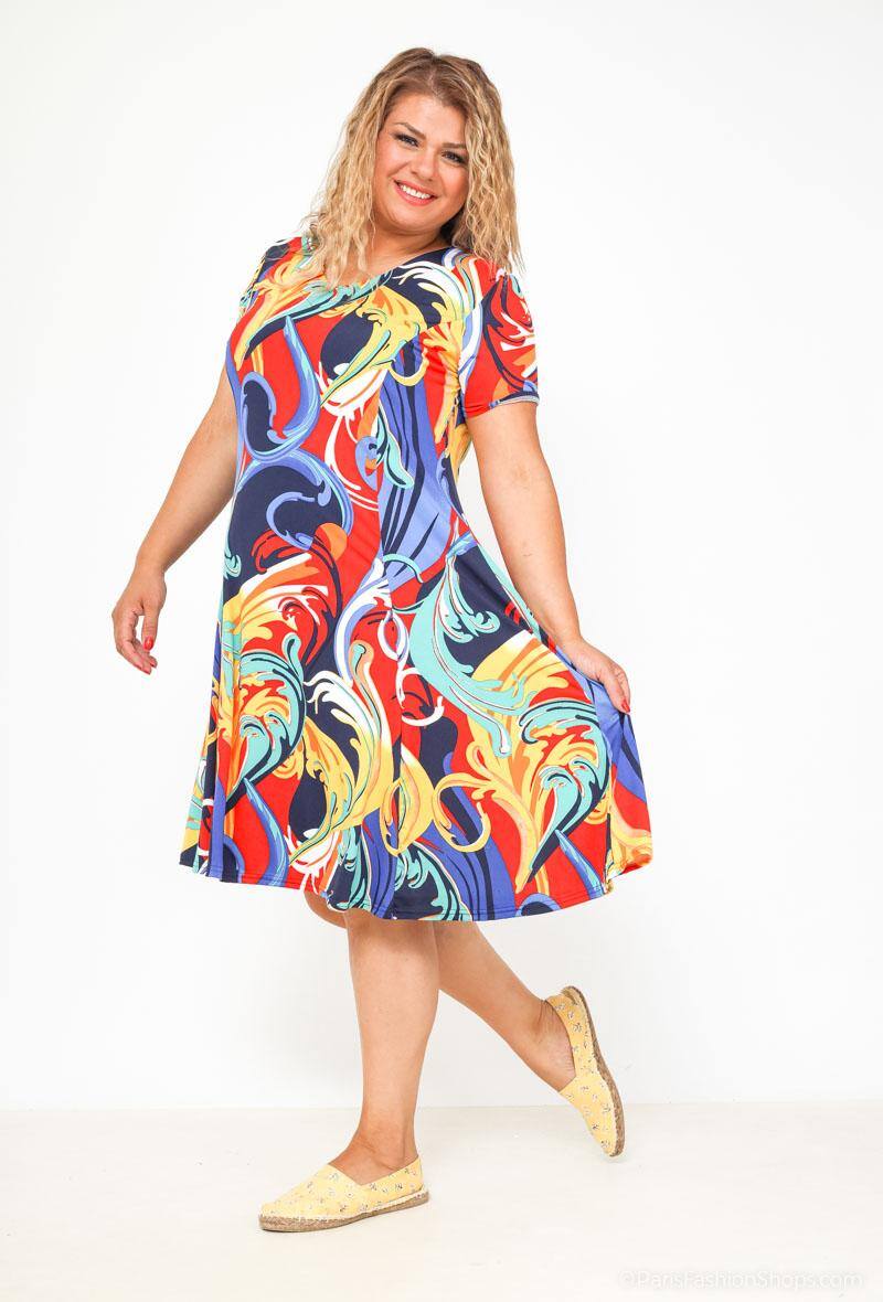 Printed dress - Stora Storlekar