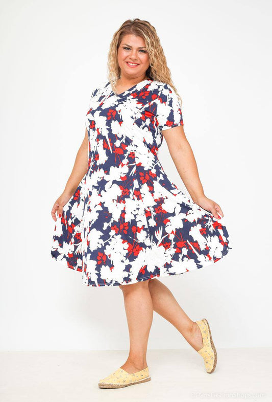 Printed dress - Stora Storlekar