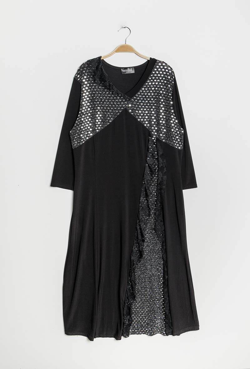 Maxi dress with shiny detail - Plus Size