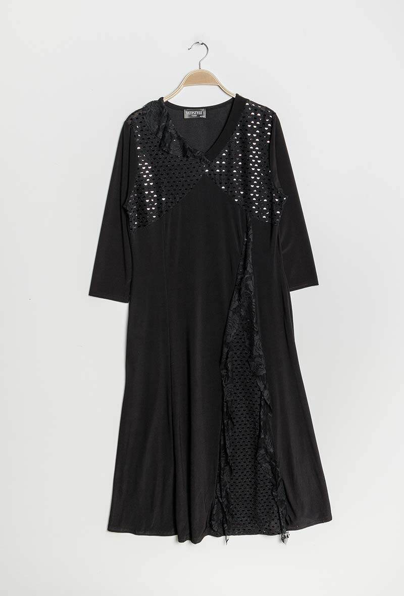 Maxi dress with shiny detail - Plus Size