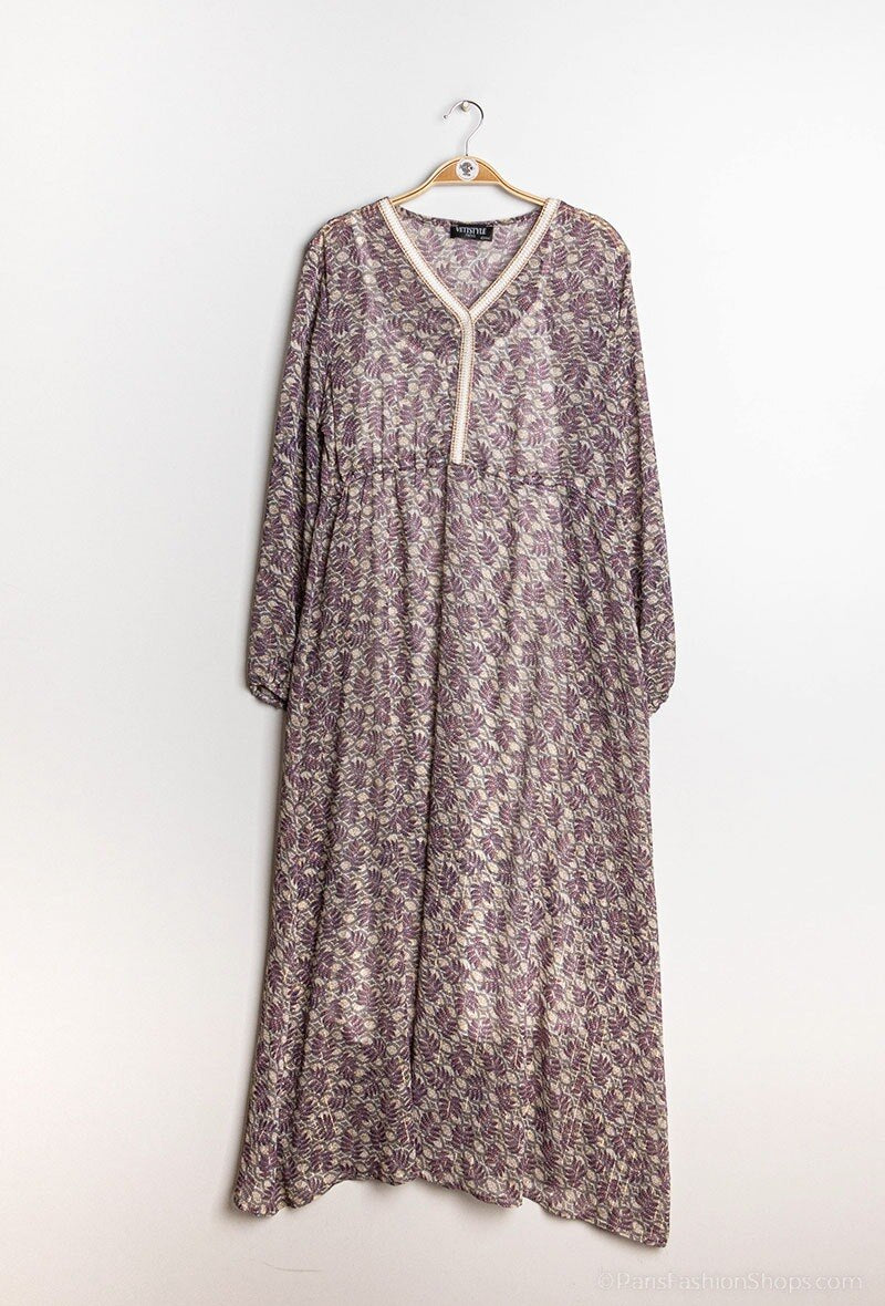 Long printed dress - Stora Storlekar