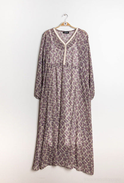 Long printed dress - Stora Storlekar