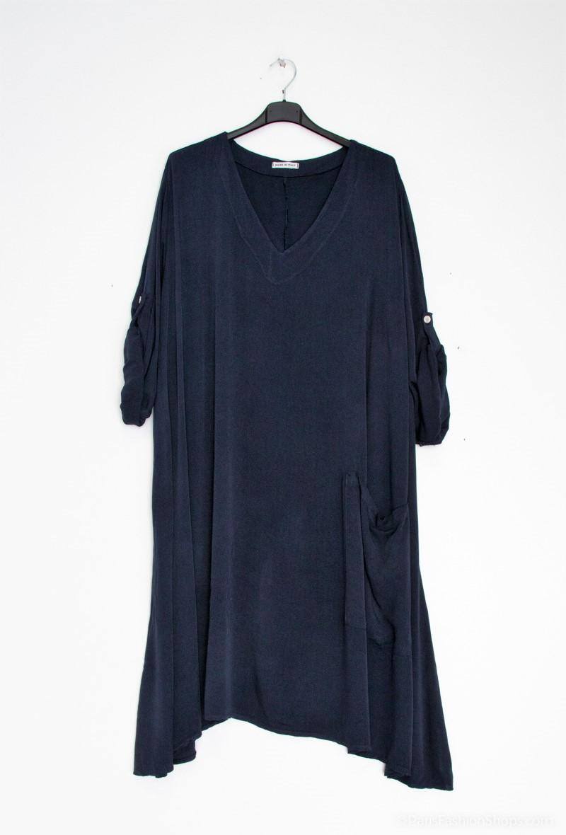 Oversize tencel dress with one pocket - Stora Storlekar