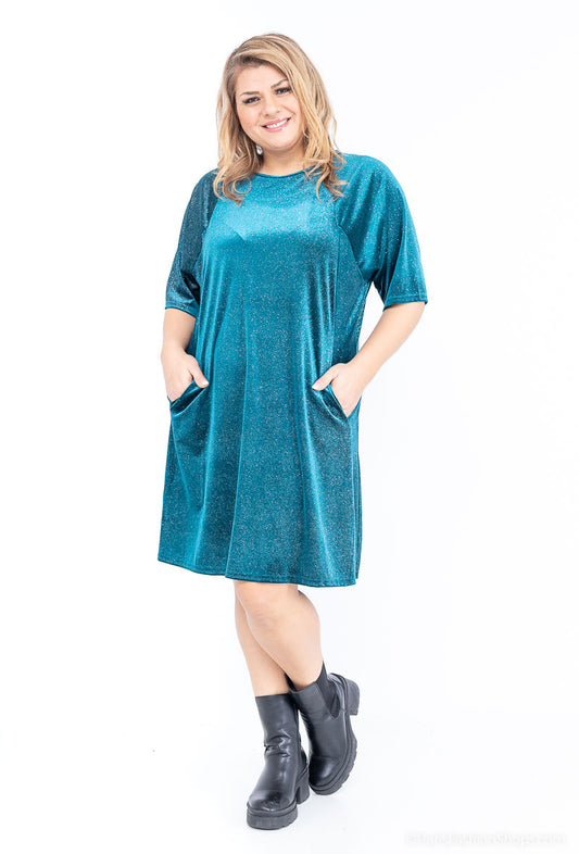 Sparkly velvet dress - Stora Storlekar