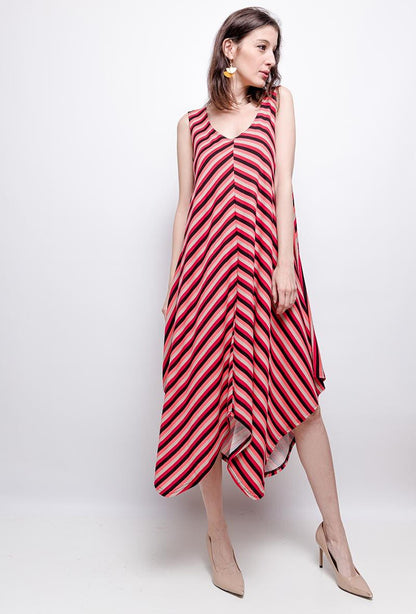 Striped dress - Stora Storlekar