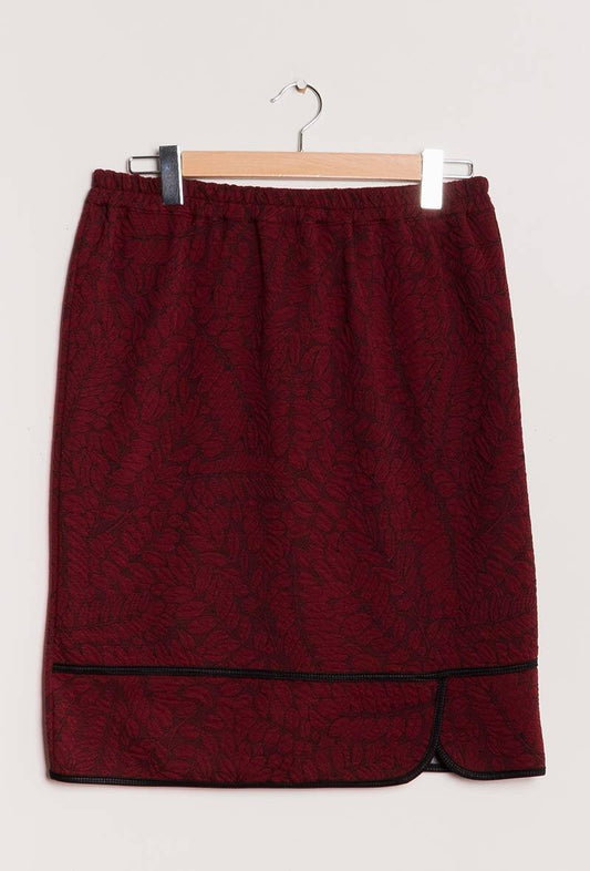 Texturerad kjol - Plus Size - Burgundy / 42 44 - Skirts