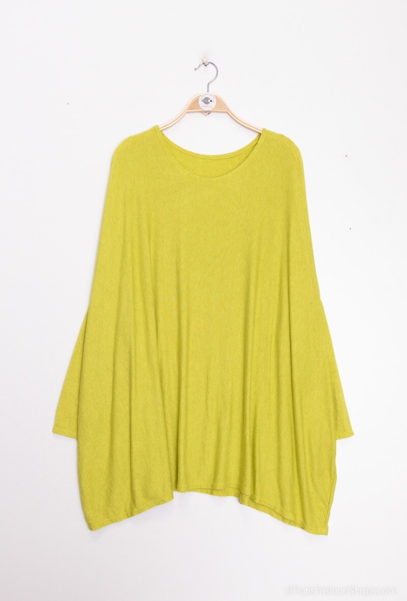 Soft round-neck oversized sweater/tunic - Stora Storlekar