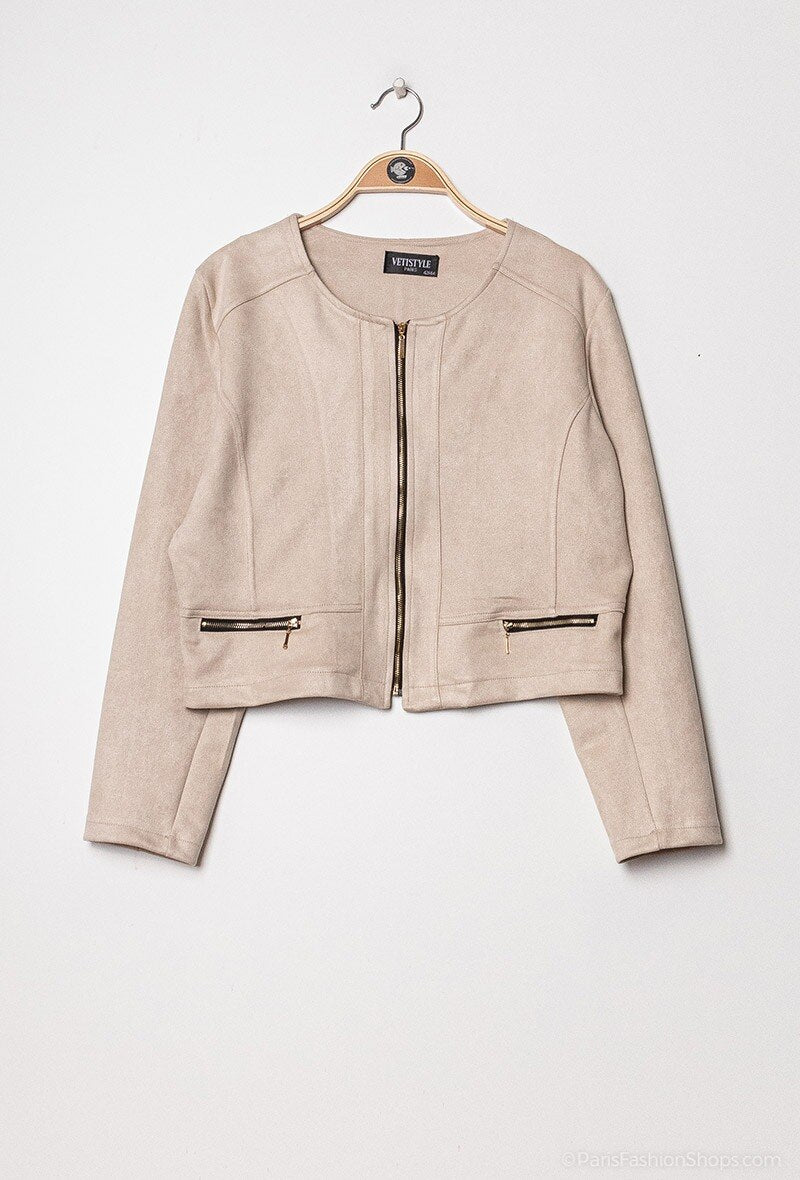 Suede jacket - Stora Storlekar