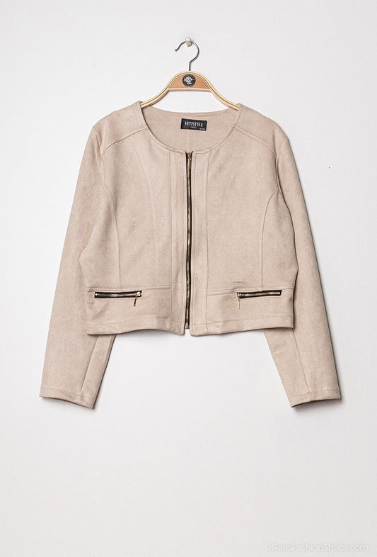 Suede jacket - Stora Storlekar