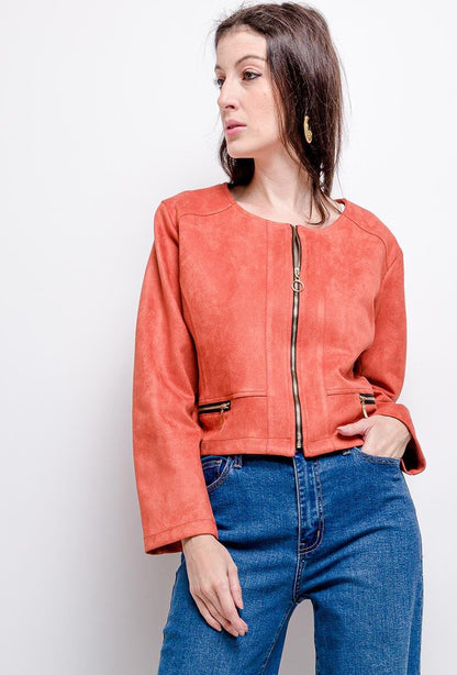 Suede jacket - Stora Storlekar