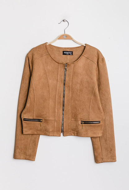 Suede jacket - Stora Storlekar