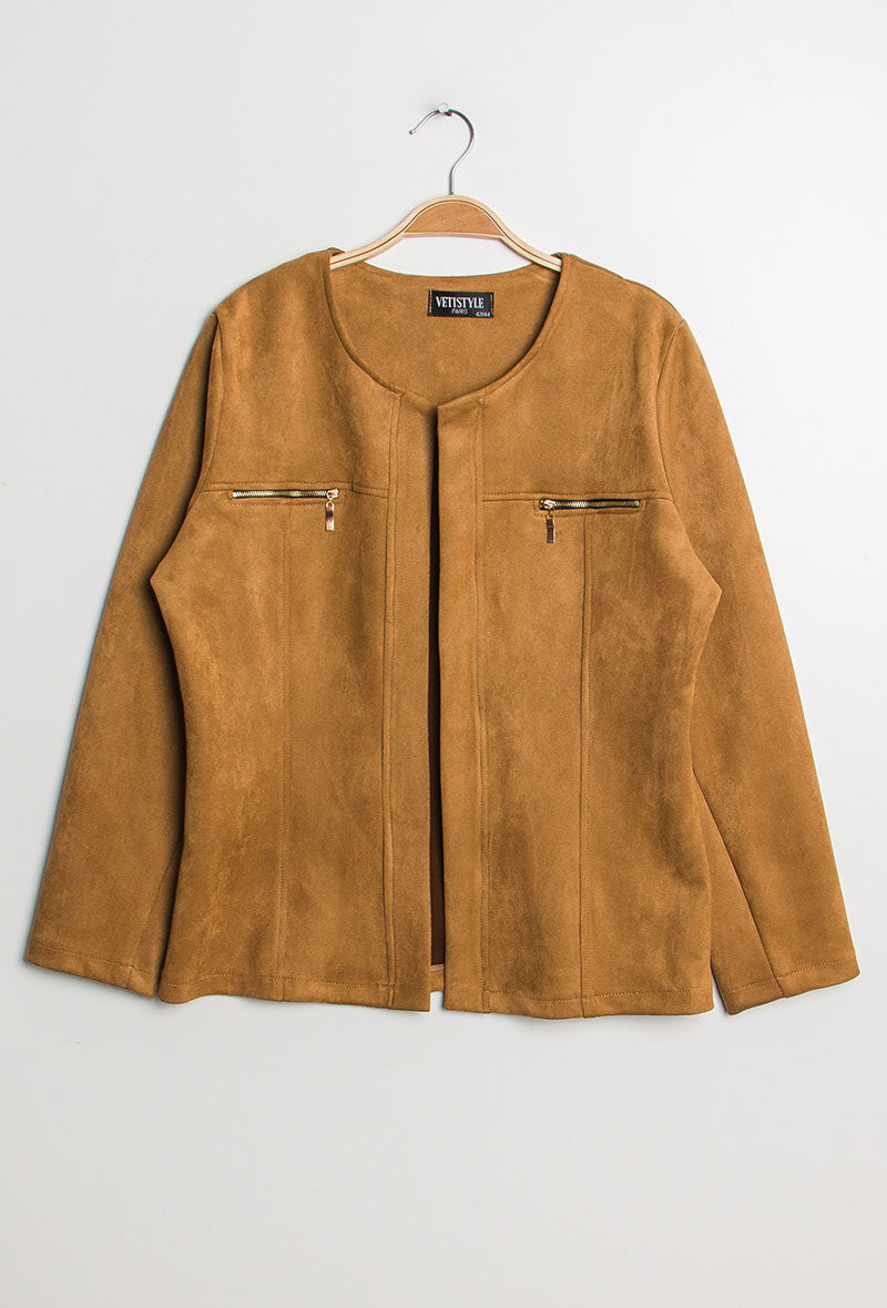 Suede jacket - Stora Storlekar