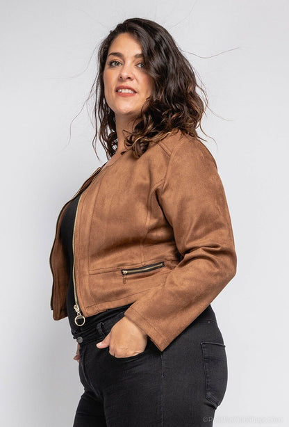 Samsö Suede Jacket - Stora Storlekar för Plus Size