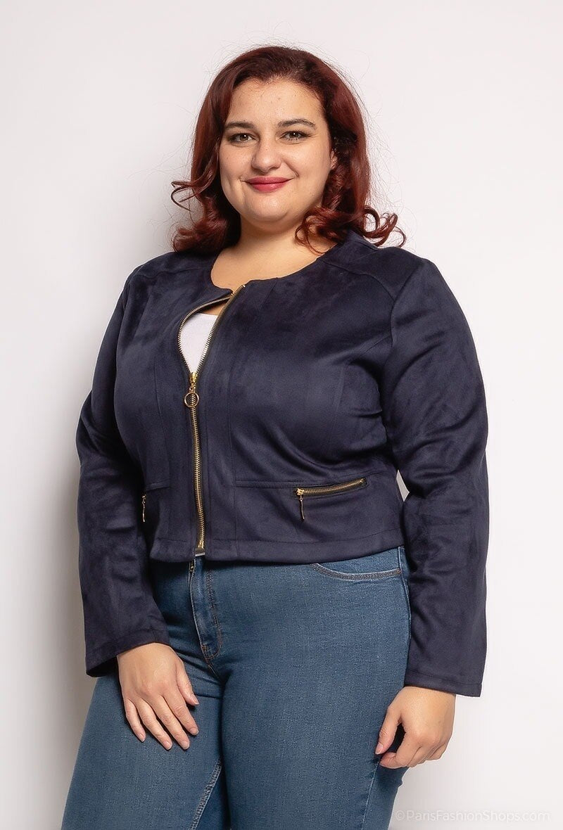 Samsö Suede Jacket - Stora Storlekar för Plus Size